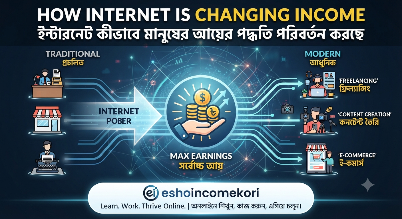 How Internet Is Changing Income | ইন্টারনেট কীভাবে মানুষের আয়ের পদ্ধতি পরিবর্তন করছে