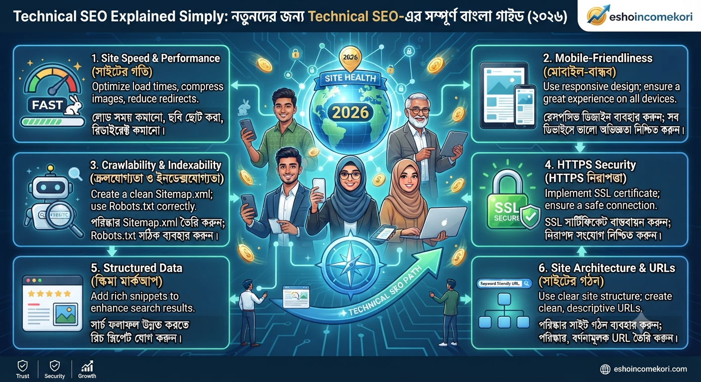 Technical SEO Explained Simply: নতুনদের জন্য Technical SEO-এর সম্পূর্ণ বাংলা গাইড (২০২৬)