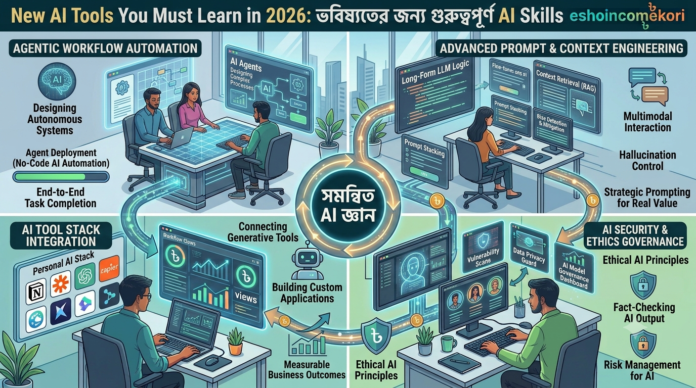 New AI Tools You Must Learn in 2026: ভবিষ্যতের জন্য গুরুত্বপূর্ণ AI Skills