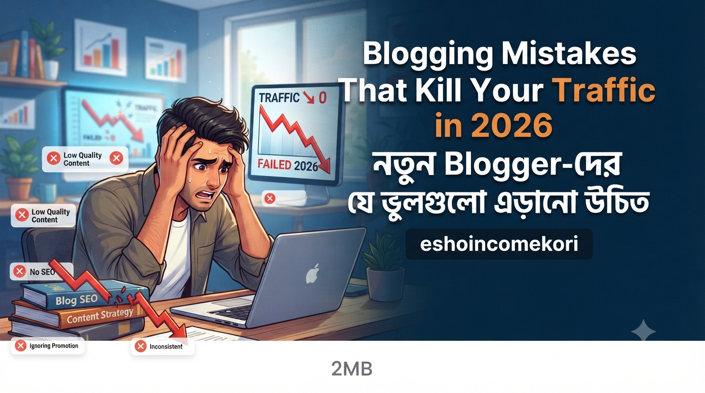 Blogging Mistakes That Kill Your Traffic in 2026: নতুন Blogger-দের যে ভুলগুলো এড়ানো উচিত