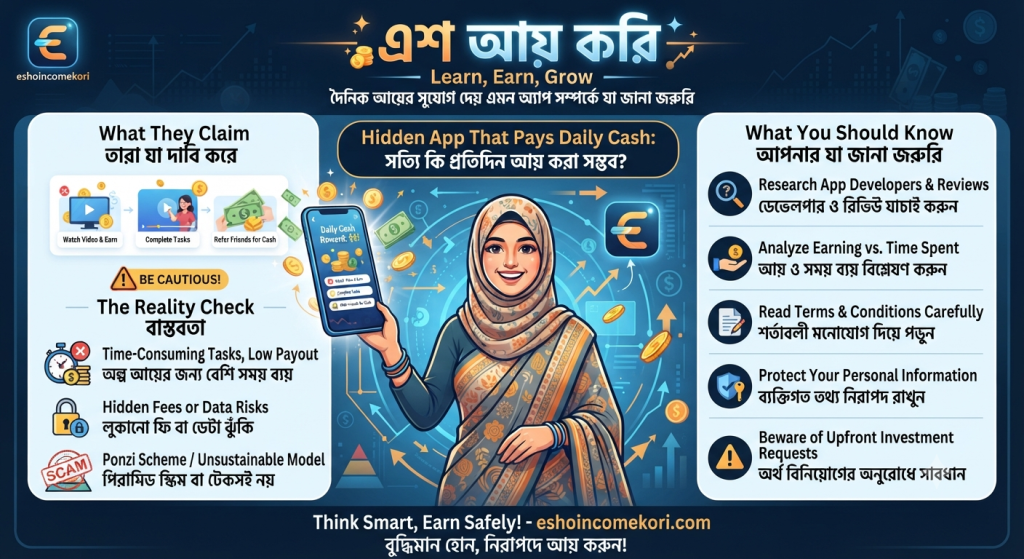 Hidden App That Pays Daily Cash: প্রতিদিন আয়ের সুযোগ দেয় বলে দাবি করা অ্যাপ সম্পর্কে যা জানা জরুরি