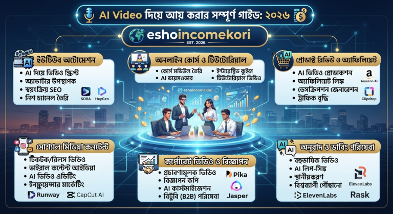 How to Make Money with AI Videos: ২০২৬ সালে AI Video দিয়ে আয় করার সম্পূর্ণ গাইড