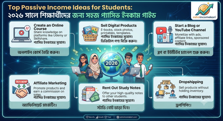 Top Passive Income Ideas for Students: ২০২৬ সালে শিক্ষার্থীদের জন্য সহজ প্যাসিভ ইনকাম গাইড