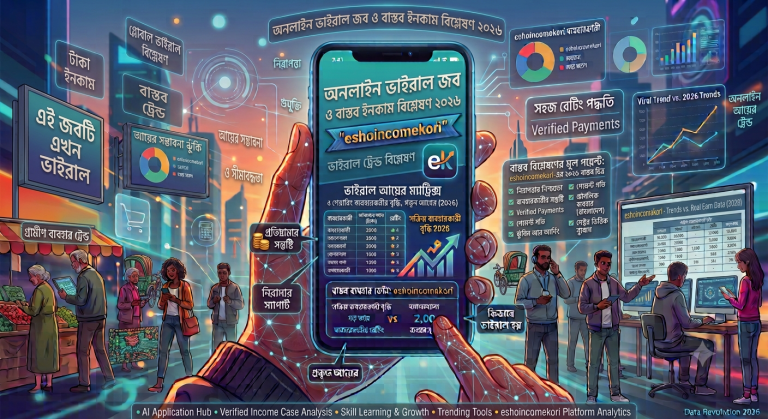 Viral online job explained অনলাইন ভাইরাল জব ও বাস্তব ইনকাম বিশ্লেষণ ২০২৬বর্তমানে ইন্টারনেটে একটি খুব জনপ্রিয় বাক্য দেখা যাচ্ছে Viral online job explained এই ধরনের কনটেন্ট সাধারণত এমন অনলাইন কাজকে বোঝায় যেগুলো খুব দ্রুত সোশ্যাল মিডিয়ায় ভাইরাল হয় এবং মানুষ মনে করে এই কাজগুলো করে ঘরে বসে সহজে টাকা আয় করা সম্ভব