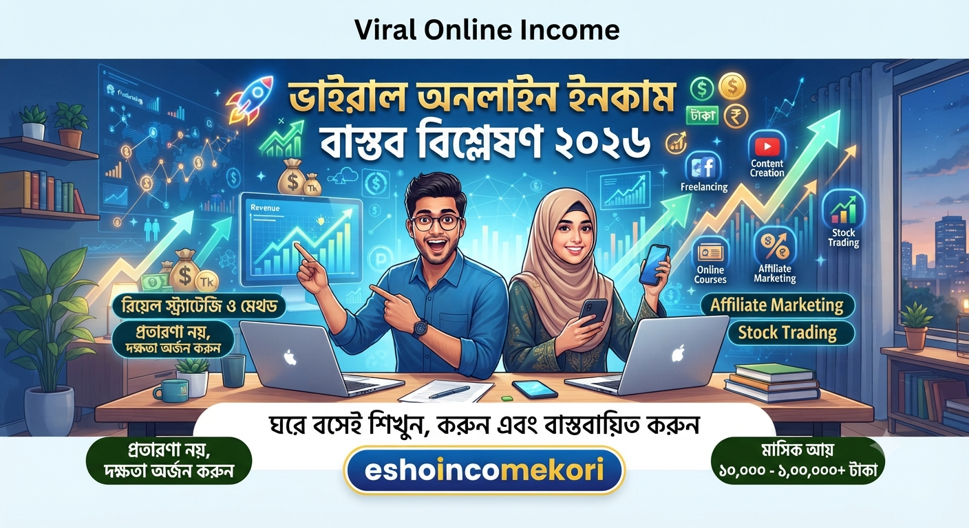 Viral online income অনলাইন ভাইরাল ইনকাম ও বাস্তব বিশ্লেষণ ২০২৬