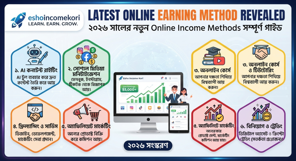 Latest Online Earning Method Revealed: ২০২৬ সালের নতুন Online Income Methods সম্পূর্ণ গাইড