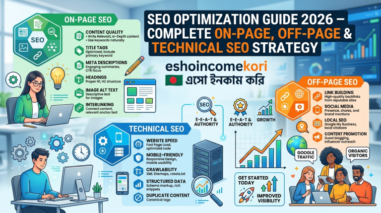 SEO Optimization Guide 2026 – Complete On-Page, Off-Page & Technical SEO Strategy