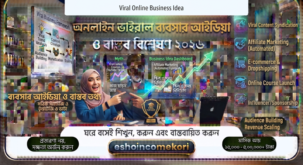 Viral online business idea অনলাইন ভাইরাল ব্যবসার আইডিয়া ও বাস্তব বিশ্লেষণ ২০২৬