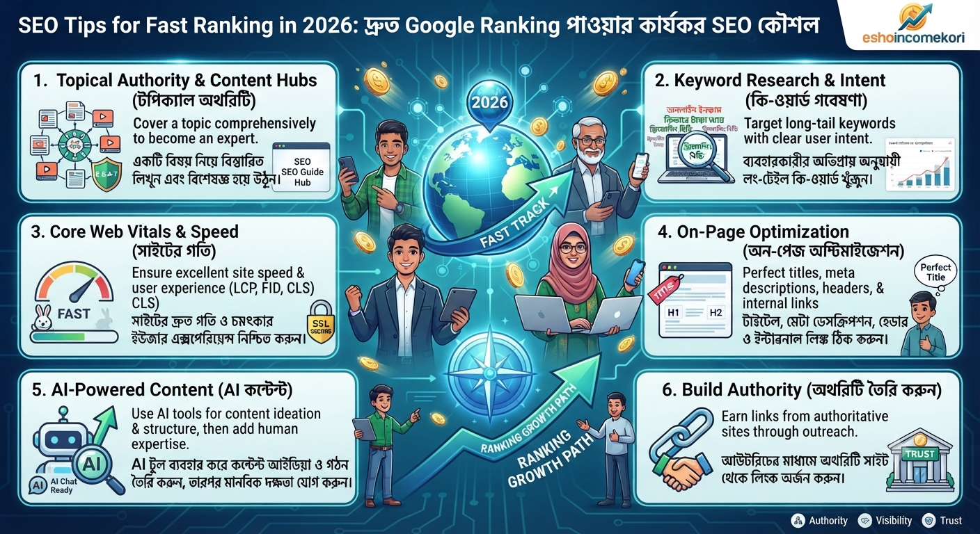 SEO Tips for Fast Ranking in 2026: দ্রুত Google Ranking পাওয়ার কার্যকর SEO কৌশল