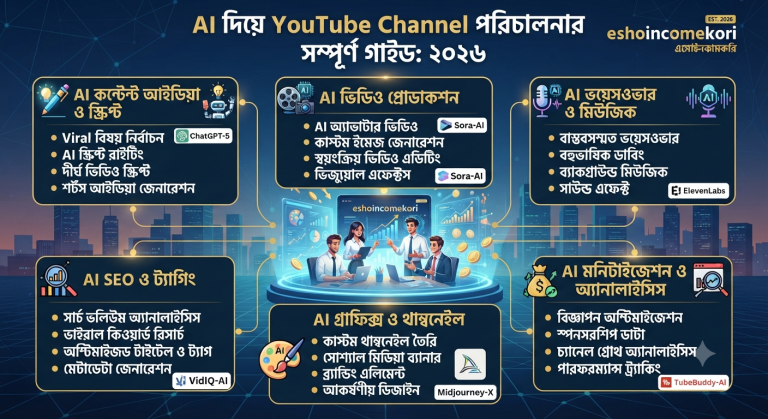 Best AI Tools for YouTube Automation: ২০২৬ সালে AI দিয়ে YouTube Channel পরিচালনার সম্পূর্ণ গাইড