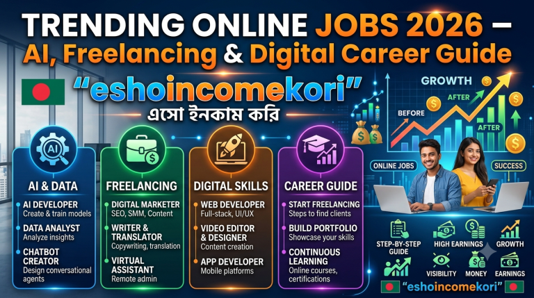  Trending Online Jobs 2026 – AI, Freelancing & Digital Career Guide