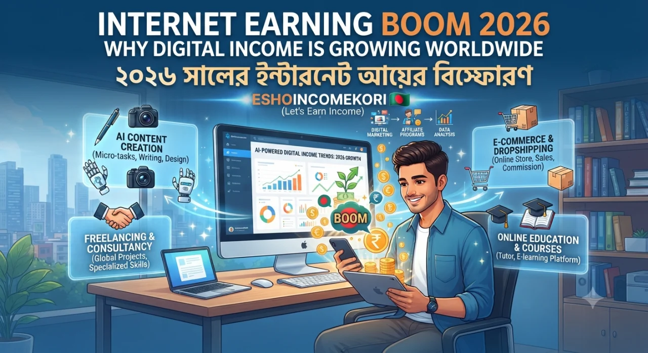 Internet Earning Boom 2026: Why Digital Income Is Growing Worldwide | ২০২৬ সালের ইন্টারনেট আয়ের বিস্ফোরণ