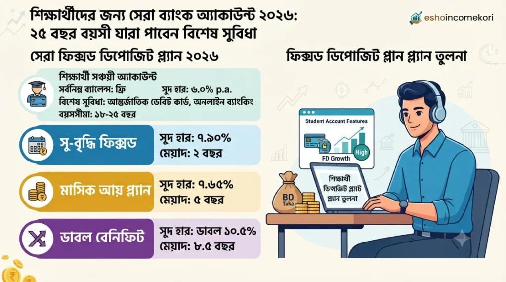 শিক্ষার্থীদের জন্য সেরা ব্যাংক অ্যাকাউন্ট ২০২৬: ২৫ বছর বয়সী যারা পাবেন বিশেষ সুবিধা | Best Bank Accounts for Students