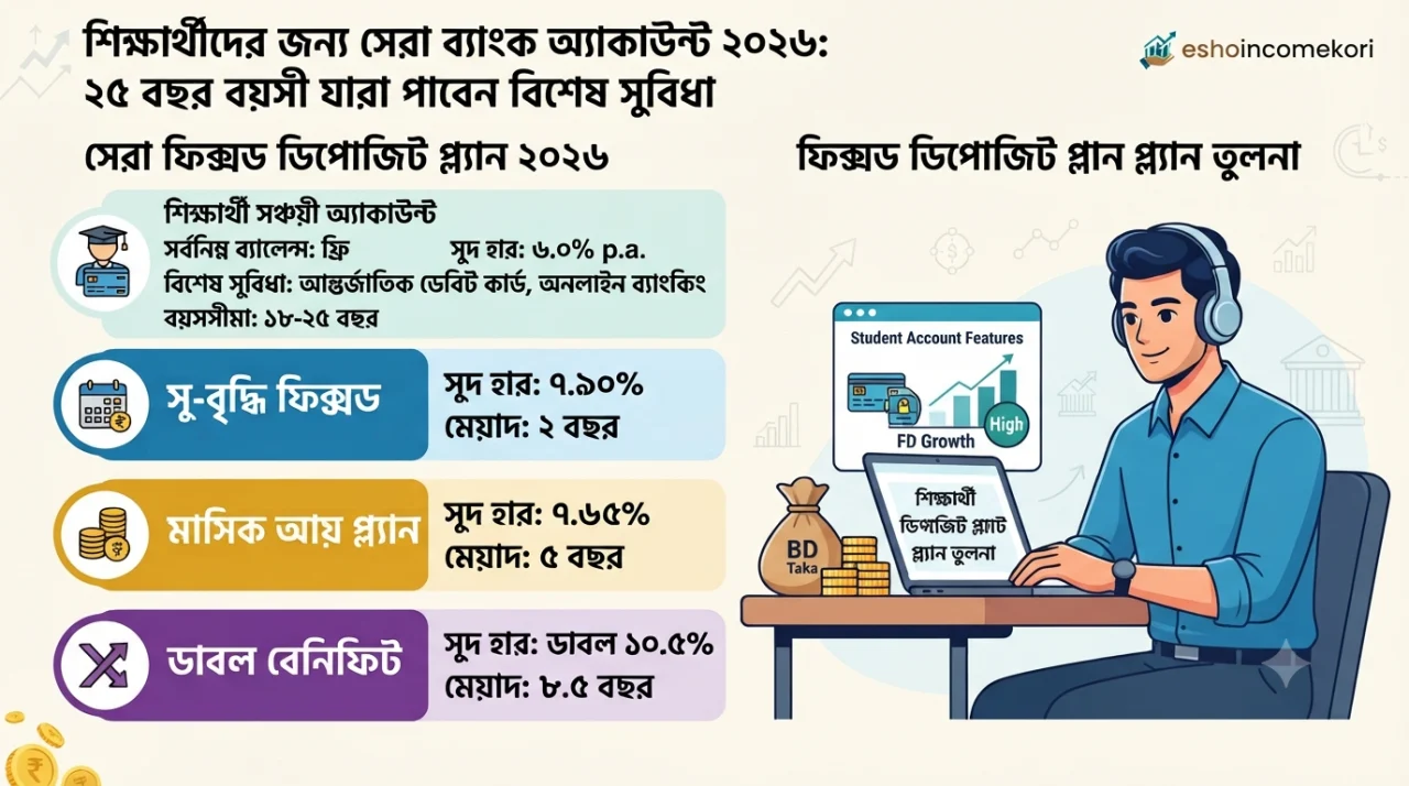 শিক্ষার্থীদের জন্য সেরা ব্যাংক অ্যাকাউন্ট ২০২৬: ২৫ বছর বয়সী যারা পাবেন বিশেষ সুবিধা | Best Bank Accounts for Students