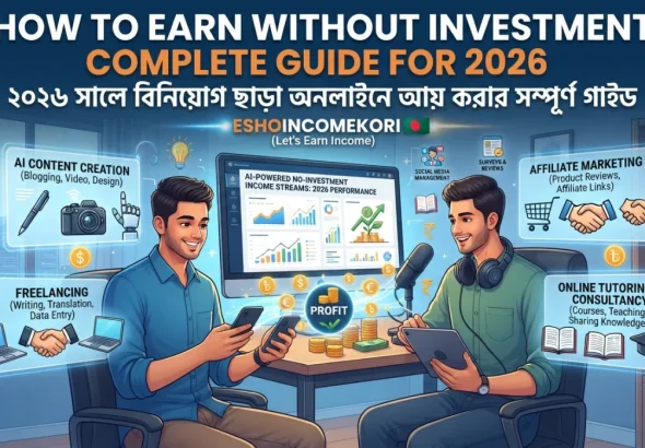 How to Earn Without Investment: ২০২৬ সালে বিনিয়োগ ছাড়া অনলাইনে আয় করার সম্পূর্ণ গাইড