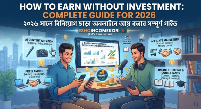 How to Earn Without Investment: ২০২৬ সালে বিনিয়োগ ছাড়া অনলাইনে আয় করার সম্পূর্ণ গাইড