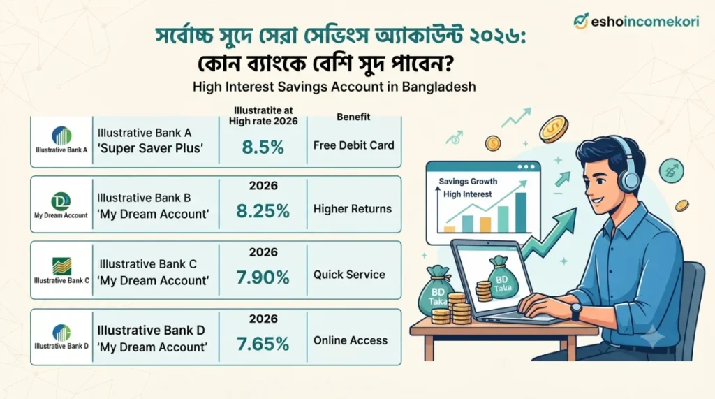 সর্বোচ্চ সুদে সেরা সেভিংস অ্যাকাউন্ট ২০২৬: কোন ব্যাংকে বেশি সুদ পাবেন? | High Interest Savings Account in Bangladesh