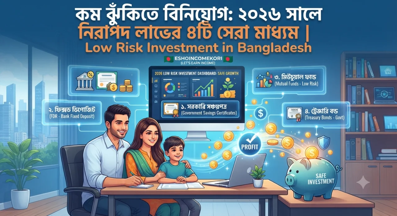 কম ঝুঁকিতে বিনিয়োগ: ২০২৬ সালে নিরাপদ লাভের ৪টি সেরা মাধ্যম | Low Risk Investment in Bangladesh