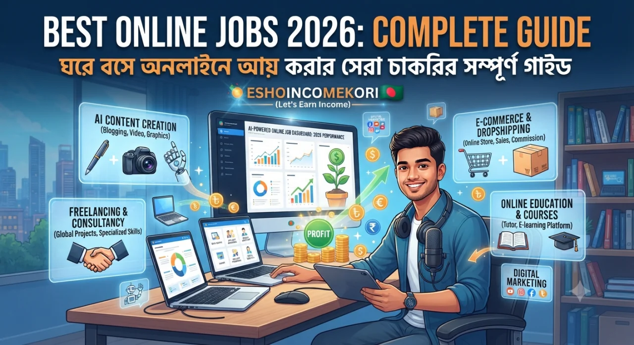 Best Online Jobs 2026: ঘরে বসে অনলাইনে আয় করার সেরা চাকরির সম্পূর্ণ গাইড