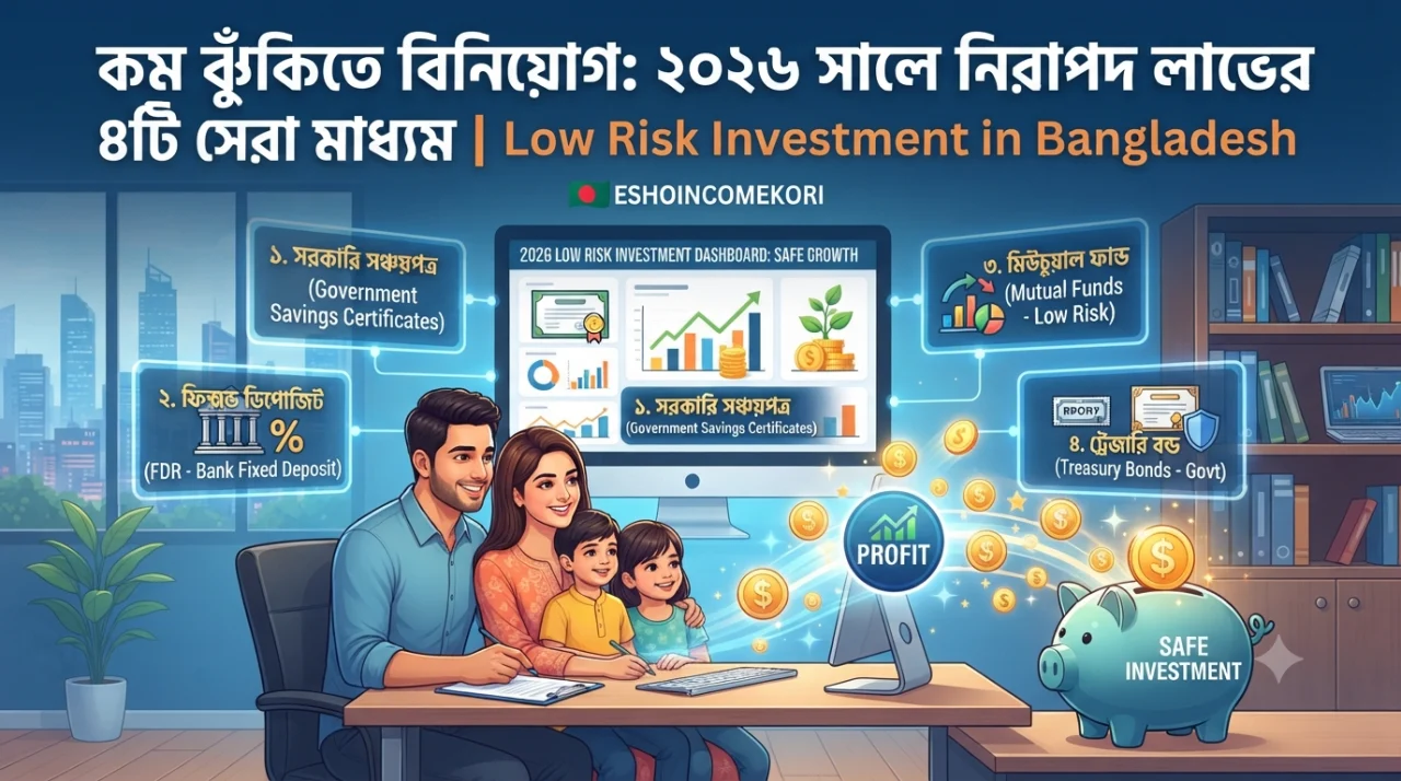 কম ঝুঁকিতে বিনিয়োগ: ২০২৬ সালে নিরাপদ লাভের ৪টি সেরা মাধ্যম | Low Risk Investment in Bangladesh