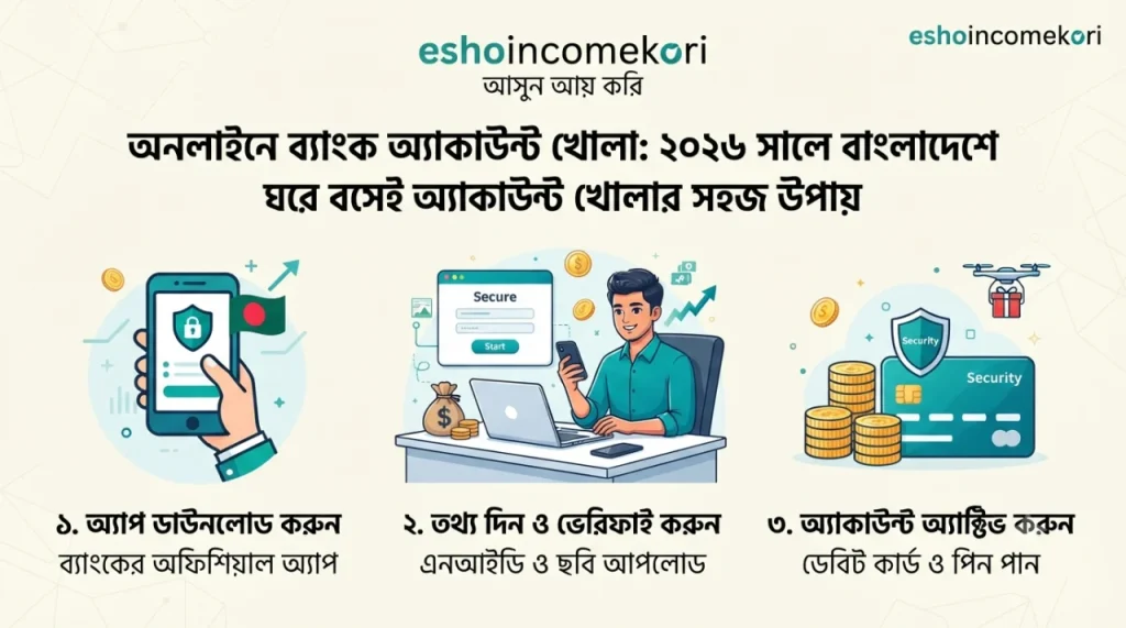 অনলাইনে ব্যাংক অ্যাকাউন্ট খোলা: ২০২৬ সালে বাংলাদেশে ঘরে বসেই অ্যাকাউন্ট খোলার সহজ উপায় | Open Bank Account Online in Bangladesh