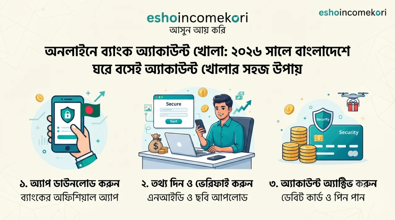 অনলাইনে ব্যাংক অ্যাকাউন্ট খোলা: ২০২৬ সালে বাংলাদেশে ঘরে বসেই অ্যাকাউন্ট খোলার সহজ উপায় | Open Bank Account Online in Bangladesh