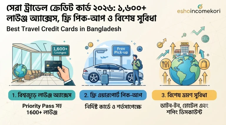 সেরা ট্রাভেল ক্রেডিট কার্ড ২০২৬: ১,৬০০+ লাউঞ্জ অ্যাক্সেস, ফ্রি পিক-আপ ও বিশেষ সুবিধা | Best Travel Credit Cards in Bangladesh