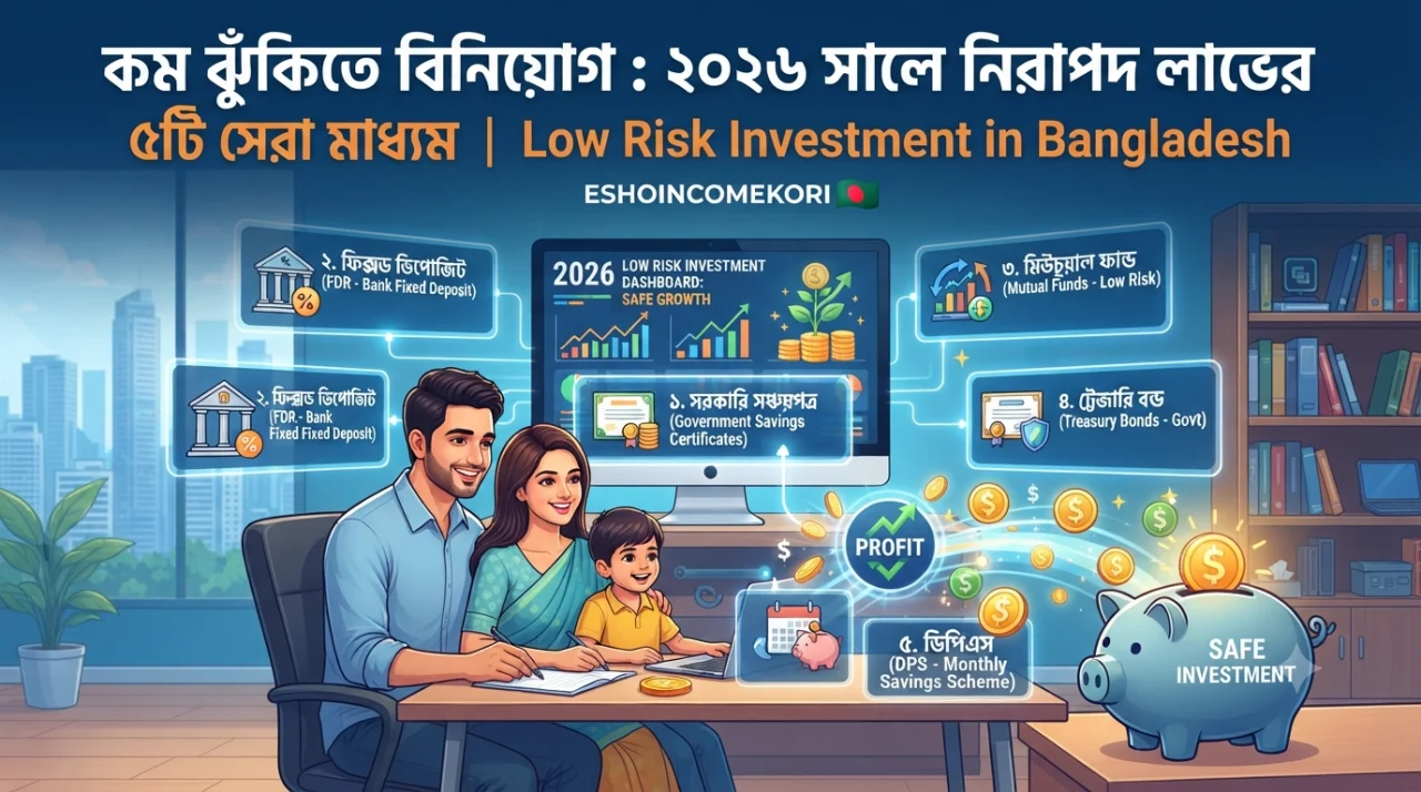 কম ঝুঁকিতে বিনিয়োগ: ২০২৬ সালে নিরাপদ লাভের ৫টি সেরা মাধ্যম | Low Risk Investment in Bangladesh