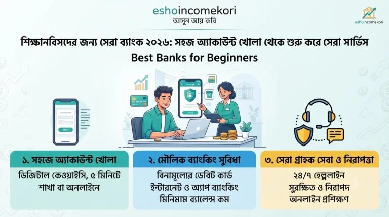 শিক্ষানবিসদের জন্য সেরা ব্যাংক ২০২৬: সহজ অ্যাকাউন্ট খোলা থেকে শুরু করে সেরা সার্ভিস | Best Banks for Beginners