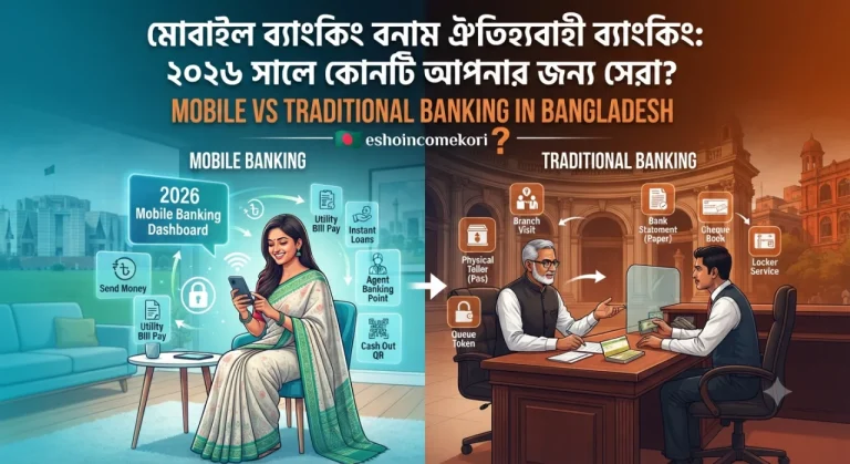 মোবাইল ব্যাংকিং বনাম ঐতিহ্যবাহী ব্যাংকিং: ২০২৬ সালে কোনটি আপনার জন্য সেরা? | Mobile vs Traditional Banking in Bangladesh