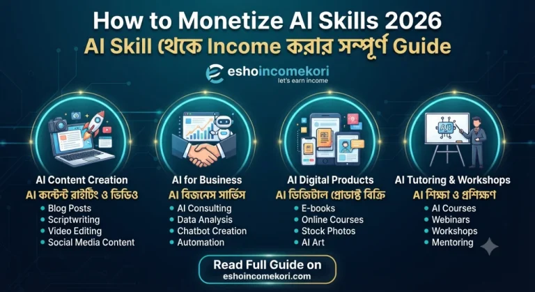 How to Monetize AI Skills 2026: AI Skill থেকে Income করার সম্পূর্ণ Guide