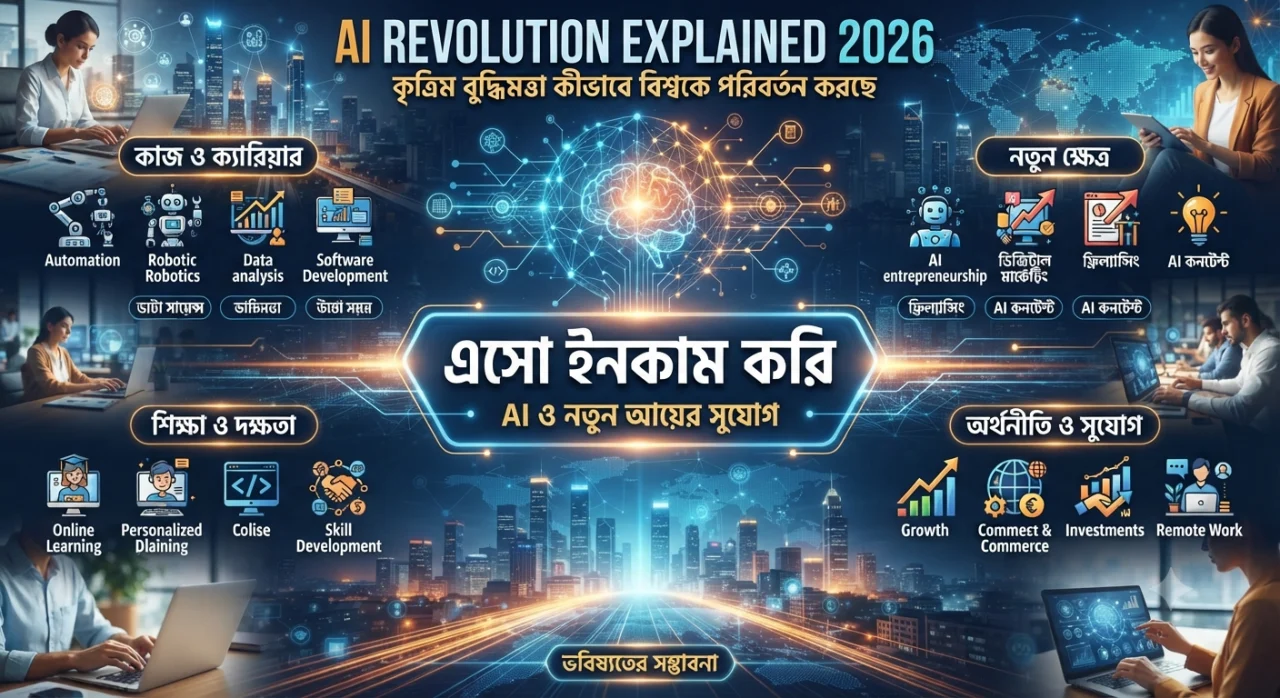 AI Revolution Explained 2026: Artificial Intelligence কীভাবে বিশ্বকে পরিবর্তন করছে