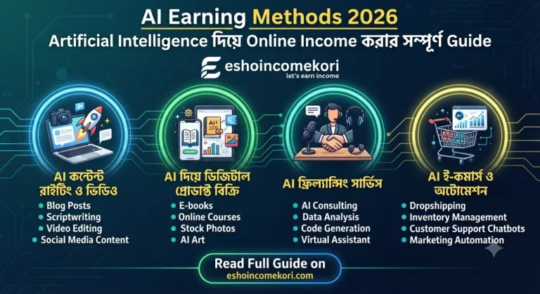 AI Earning Methods 2026: Artificial Intelligence দিয়ে Online Income করার সম্পূর্ণ Guide