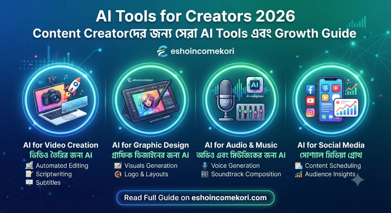 AI Tools for Creators 2026: Content Creatorদের জন্য সেরা AI Tools এবং Growth Guide