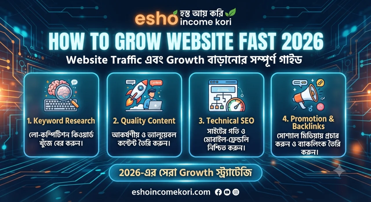 How to Grow Website Fast 2026: Website Traffic এবং Growth বাড়ানোর সম্পূর্ণ গাইড