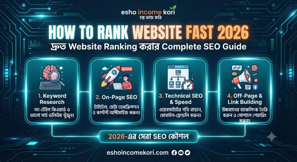 How to Rank Website Fast 2026: দ্রুত Website Ranking করার Complete SEO Guide