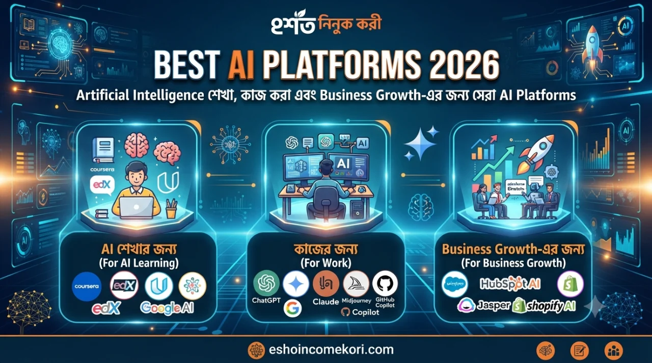 Best AI Platforms 2026: Artificial Intelligence শেখা, কাজ করা এবং Business Growth-এর জন্য সেরা AI Platforms