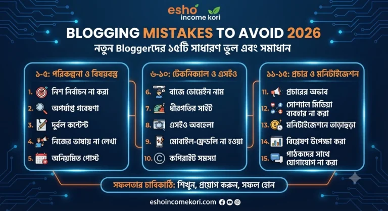 Blogging Mistakes to Avoid 2026: নতুন Bloggerদের ১৫টি সাধারণ ভুল এবং সমাধান
