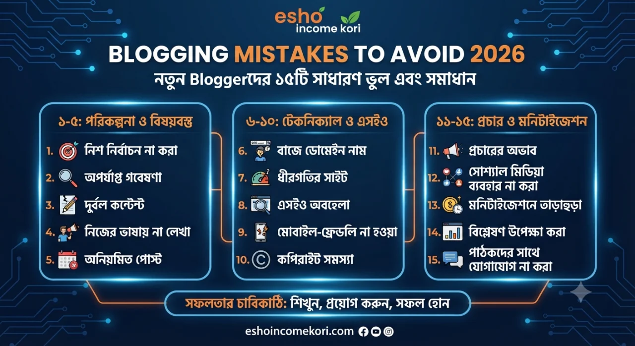 Blogging Mistakes to Avoid 2026: নতুন Bloggerদের ১৫টি সাধারণ ভুল এবং সমাধান