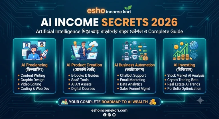 AI Income Secrets 2026: Artificial Intelligence দিয়ে আয় বাড়ানোর বাস্তব কৌশল ও Complete Guide