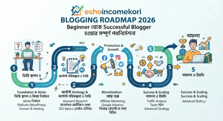 Blogging Roadmap 2026: Beginner থেকে Successful Blogger হওয়ার সম্পূর্ণ পথনির্দেশনা