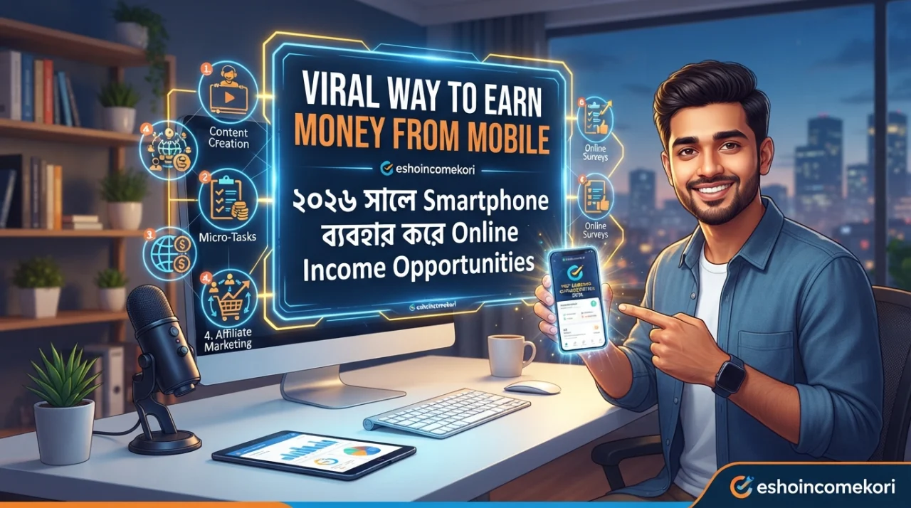 Viral Way To Earn Money From Mobile: ২০২৬ সালে Smartphone ব্যবহার করে Online Income Opportunities