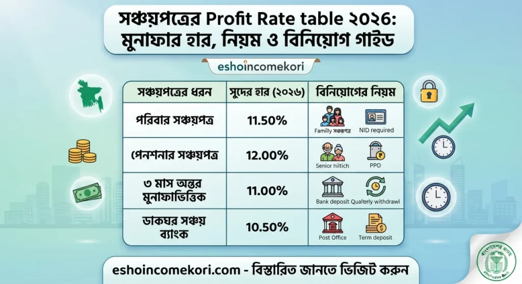 Sanchayapatra Profit Rate Table 2026: মুনাফার হার, নিয়ম ও বিনিয়োগ গাইড