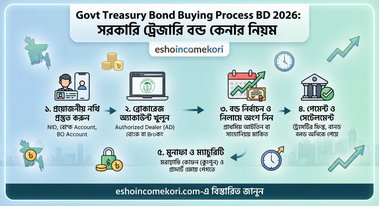 Govt Treasury Bond Buying Process BD 2026: সরকারি ট্রেজারি বন্ড কেনার নিয়ম