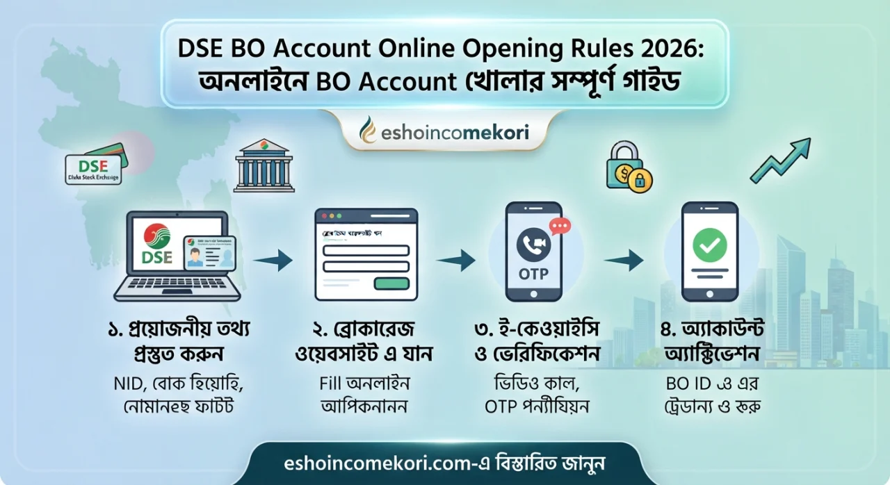DSE BO Account Online Opening Rules 2026: অনলাইনে BO Account খোলার সম্পূর্ণ গাইড