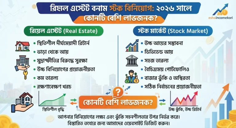 Real Estate vs Stock Investment Return in Bangladesh 2026: কোনটি বেশি লাভজনক?