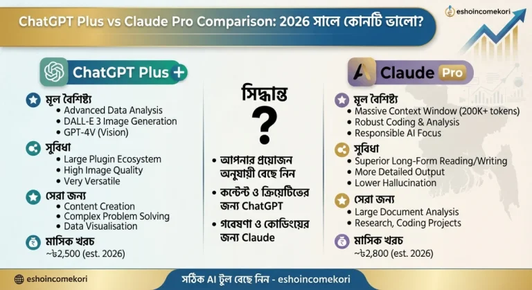 ChatGPT Plus vs Claude Pro Comparison: 2026 সালে কোনটি ভালো?