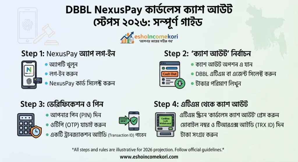 DBBL NexusPay Cardless Cash Out Steps 2026: সম্পূর্ণ গাইড