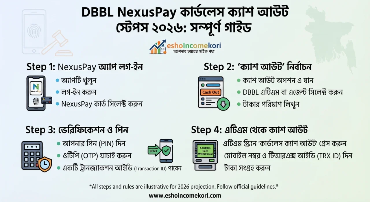 DBBL NexusPay Cardless Cash Out Steps 2026: সম্পূর্ণ গাইড