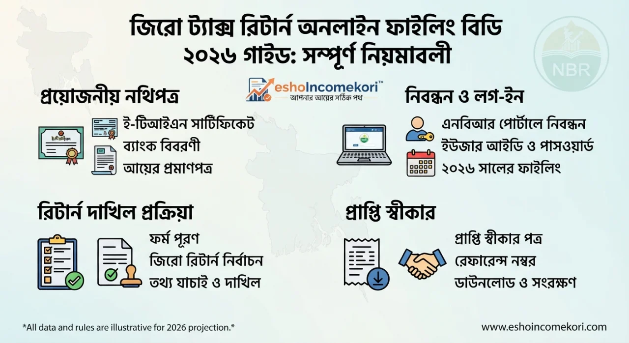 Zero Tax Return Online Filing BD 2026 Guide: সম্পূর্ণ নিয়ম